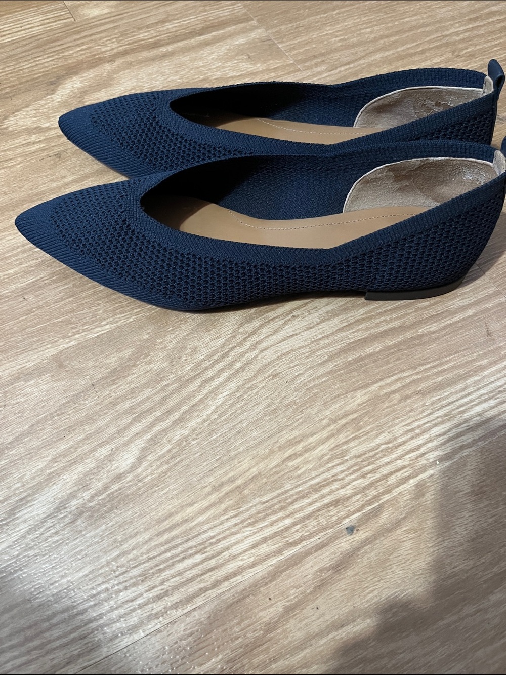 Everlane Navy Pointed-Toe 40 hour ReKnit Ballet Flats Size 8